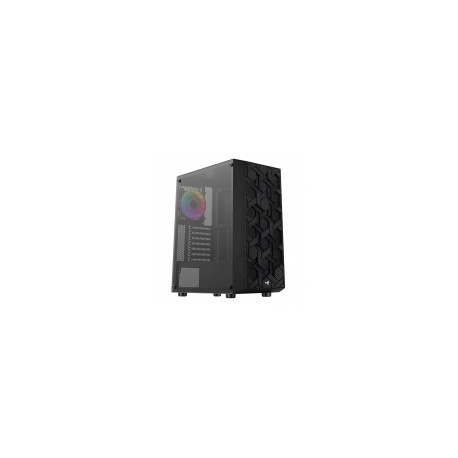 Gabinete Aerocool Hive-G-BK-v3 con Ventana, Midi Tower, ATX/micro ATX/Mini-ITX, USB 2.0/3.2, sin Fuente, Negro