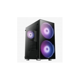 Gabinete Aerocool Python con Ventana ARGB, Midi-Tower, ATX/Micro-ATX /Mini-ITX, USB 3.0, sin Fuente, Negro