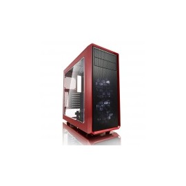 Gabinete Fractal Design Focus G con Ventana LED Blanco, Midi-Tower, ATX/ITX/Micro-ATX, sin Fuente, Negro/Rojo