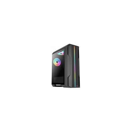 Gabinete AeroCool Splinter Duo-G-BK-V1​ con Ventana ARGB, Midi-Tower, ATX/Micro ATX/Mini-ITX, USB 3.0, sin Fuente, Negro