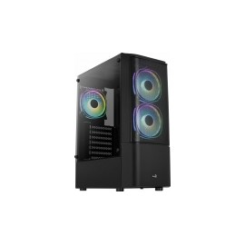 Gabinete Aerocool Quantum con Ventana RGB, Midi-Tower, ATX/Micro ATX/Mini-ITX, USB 3.0, sin Fuente, Negro