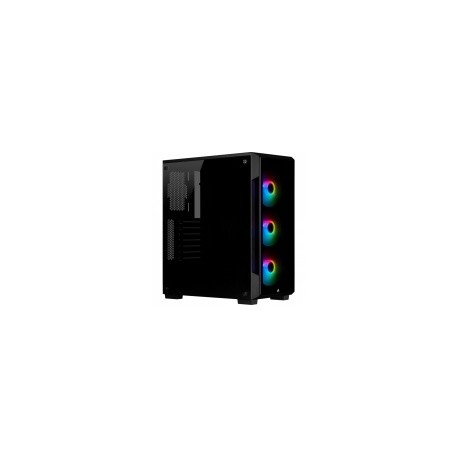 Gabinete Corsair iCUE 220T con Ventana RGB, Midi-Tower, ATX/Micro ATX/Mini-ITX, USB 3.0, sin Fuente, Negro