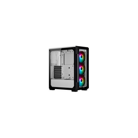Gabinete Corsair iCUE 220T RGB con Ventana, Midi-Tower, ATX/Micro ATX/Mini-ITX, USB 3.2, sin Fuente, Blanco