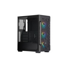 Gabinete Corsair iCUE 220T RGB Airflow con Ventana, Midi-Tower, ATX/Micro-ATX/Mini-ITX, USB 3.2, sin Fuente, Negro