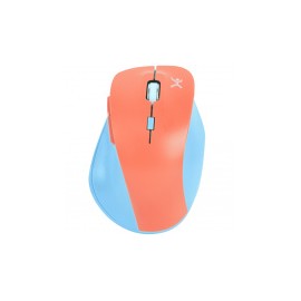 Mouse Ergonómico Perfect Choice Óptico Thumb, RF Inalámbrico, 1600DPI, Azul/Naranja