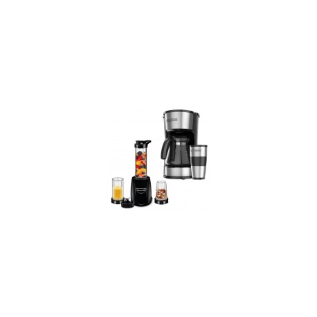 Black & Decker Cafetera CM0755S-MX, para 5 Tazas, Negro/Acero Inoxidable ― incluye Licuadora Nutri American XL