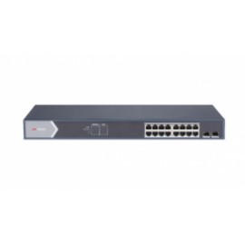 Switch Hikvision Gigabit Ethernet DS-3E0518P-E/M, 16 Puertos PoE+ 10/100/1000Mbps + 2 Puertos SFP, 36 Gbit/s, 8.000 Entradas - 