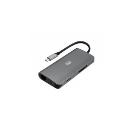 Adesso HUB USB C 3.2 - HDMI/Thunderbolt 3/USB A 3.2/USB C, Gris