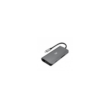 Adesso HUB USB C 3.2 - HDMI/Thunderbolt 3/USB A 3.2/USB C, Gris