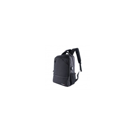 TechZone Mochila de Nylon/Poliéster TZ21LBP09 para Laptop 15.6", Negro