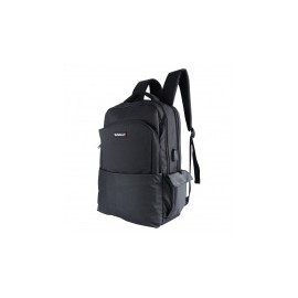 TechZone Mochila de Nylon/Poliéster TZ21LBP11 para Laptop 15.6", Negro