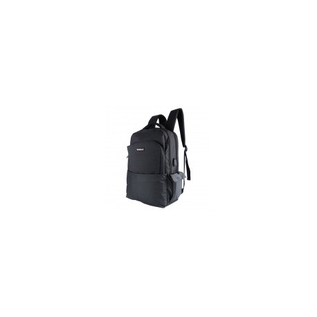 TechZone Mochila de Nylon/Poliéster TZ21LBP11 para Laptop 15.6", Negro