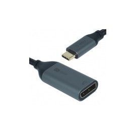 Ovaltech Adaptador USB-C Macho - DisplayPort Hembra, 4K, 30Hz, Negro