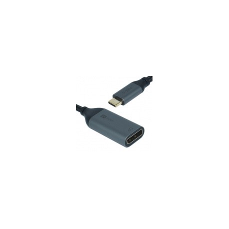 Ovaltech Adaptador USB-C Macho - DisplayPort Hembra, 4K, 30Hz, Negro