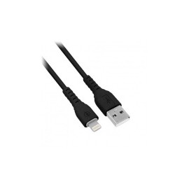 BRobotix Cable de Carga Lightning Macho - USB A Macho, 1 Metro, Negro, para iPhone/iPad