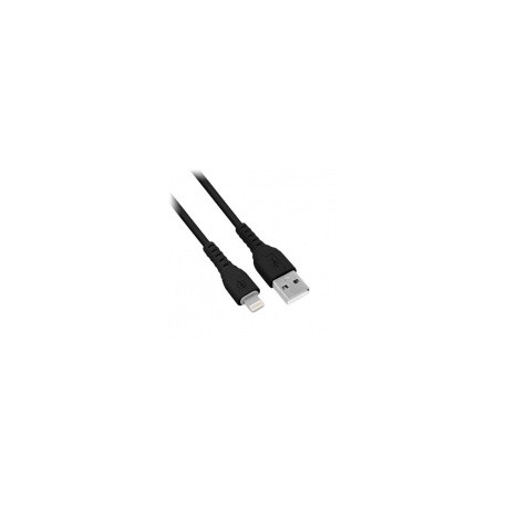 BRobotix Cable de Carga Lightning Macho - USB A Macho, 1 Metro, Negro, para iPhone/iPad