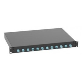 Panduit Panel de 12 Conectores de Fibra Óptica LC Dúplex, Negro