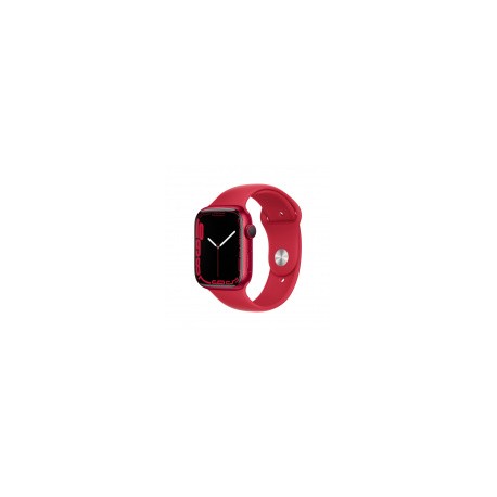 Apple Watch Series 7 GPS, Caja de Aluminio Color Rojo de 45mm, Correa Deportiva Rojo
