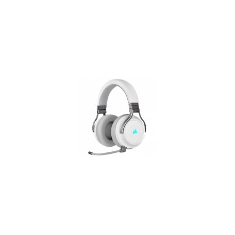 Corsair Audífonos Gamer VIRTUOSO RGB WIRELESS 7.1, Inalámbrico, USB + 3.5mm, Blanco