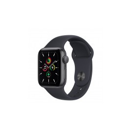 Apple Watch SE GPS, Caja de Aluminio Color Gris Espacial de 40mm, Correa Deportiva Color Azul Medianoche