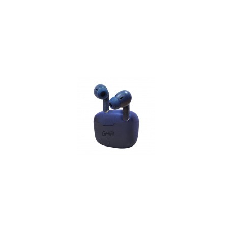 Ghia Audífonos Intrauriculares con Micrófono TWS-2, Inalámbrico, Bluetooth, USB-C, Azul