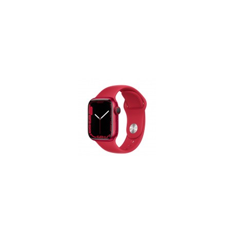 Apple Watch Series 7 GPS + Cellular, Caja de Aluminio Color Rojo de 41mm, Correa Deportiva Rojo
