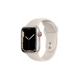 Apple Watch Series 7 GPS + Cellular, Caja de Aluminio Color Blanco de 41mm, Correa Deportiva Blanco