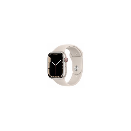 Apple Watch Series 7 GPS + Cellular, Caja de Aluminio Color Blanco de 45mm, Correa Deportiva Blanco