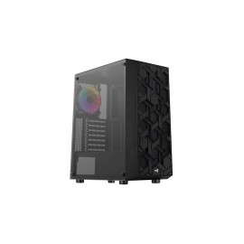 Gabinete Aerocool Hive-G-BK-v3 con Ventana, Midi Tower, ATX/micro ATX/Mini-ITX, USB 2.0/3.2, sin Fuente, Negro