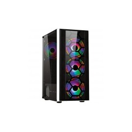 Gabinete Balam Rush KRONOS con Ventana, Midi-Tower, ATX/Micro ATX/Mini-ITX, USB 2.0/3.0, sin Fuente, Negro/Blanco