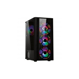 Gabinete Balam Rush KRONOS con Ventana, Midi-Tower, ATX/Micro ATX/Mini-ITX, USB 2.0/3.0, sin Fuente, Negro
