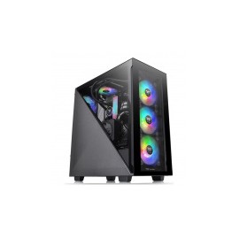 Gabinete Thermaltake Divider 300 TG ARGB con Ventana RGB, Midi Tower, ATX/Micro ATX/Mini-ITX, USB 3.0, sin Fuente, Negro