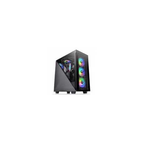 Gabinete Thermaltake Divider 300 TG ARGB con Ventana RGB, Midi Tower, ATX/Micro ATX/Mini-ITX, USB 3.0, sin Fuente, Negro
