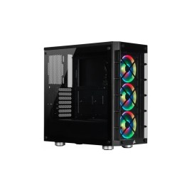 Gabinete Corsair iCUE Crystal 465X RGB con Ventana, Midi-Tower, ATX/Micro ATX/Mini-ATX, USB 3.0, sin Fuente, Negro