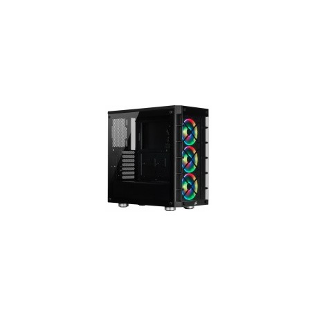 Gabinete Corsair iCUE Crystal 465X RGB con Ventana, Midi-Tower, ATX/Micro ATX/Mini-ATX, USB 3.0, sin Fuente, Negro