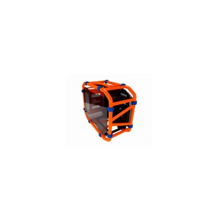 Gabinete In Win D-Frame Mini Orange con Ventana, Mini Tower, Mini-ITX, USB 3.2, sin Fuente, Gris/Naranja