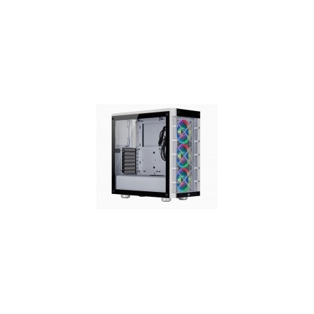 Gabinete Corsair iCUE Crystal 465X RGB con Ventana, Midi Tower, ATX/Micro ATX/Mini-ITX, USB 3.2, sin Fuente, Blanco