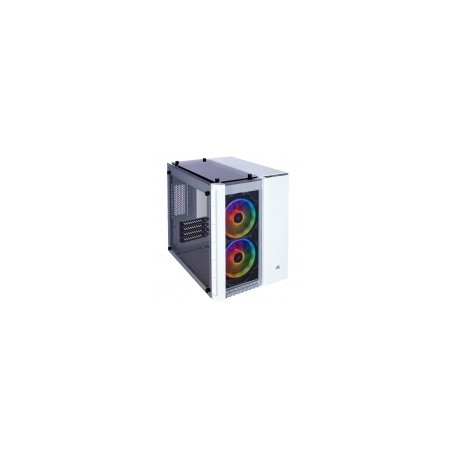 Gabinete Corsair Crystal 280X con Ventana RGB, Micro-Tower, Micro ATX/Mini-ITX, USB 3.0, sin Fuente, Blanco