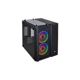 Gabinete Corsair Crystal 280X con Ventana RGB, Micro-Tower, Micro-ATX, USB 3.0, sin Fuente, Negro