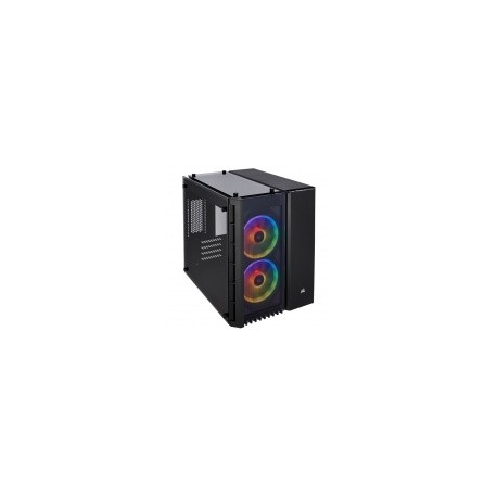 Gabinete Corsair Crystal 280X con Ventana RGB, Micro-Tower, Micro-ATX, USB 3.0, sin Fuente, Negro