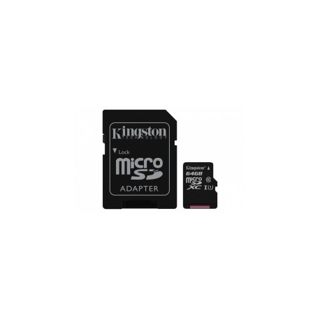 Memoria Flash Kingston Canvas Select, 64GB MicroSD UHS-I Clase 10, con Adaptador