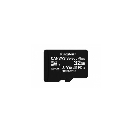 Memoria Flash Kingston Canvas Select Plus, 32GB MicroSDXC UHS-I Clase 10, 2 Piezas, con Adaptador