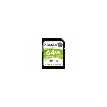 Memoria Flash Kingston Canvas Select, 64GB SDXC UHS-I Clase 10