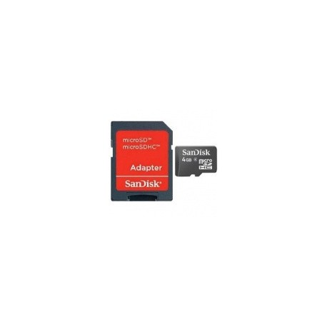 Memoria Flash SanDisk, 4GB mircoSDHC Clase 4, con Adaptador