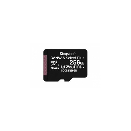Memoria Flash Kingston Canvas Select Plus, 256GB MicroSDXC UHS-I Clase 10, con Adaptador