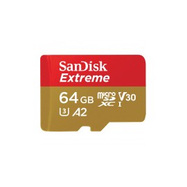 Memoria Flash SanDisk Extreme, 64GB, MicroSDXC UHS-I Clase 3, con Adaptador