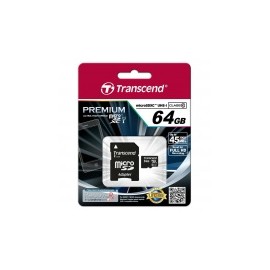 Memoria Flash Transcend, 64GB microSDXC UHS-I Clase 10, con Adaptador