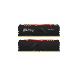 Kit Memoria Ram Kingston FURY Beast DDR4 RGB, 3200MHz, 16GB (2 x 8GB), Non-ECC, CL16, XMP