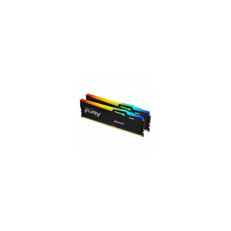 Kit Memoria RAM Kingston FURY Beast RGB Black DDR5, 5200MHz, 16GB (2 x 8GB), Non-ECC, CL40, XMP