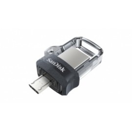 Memoria USB SanDisk Ultra Dual Drive M3.0, 128GB, USB 3.0, Lectura 150MB/s, Gris